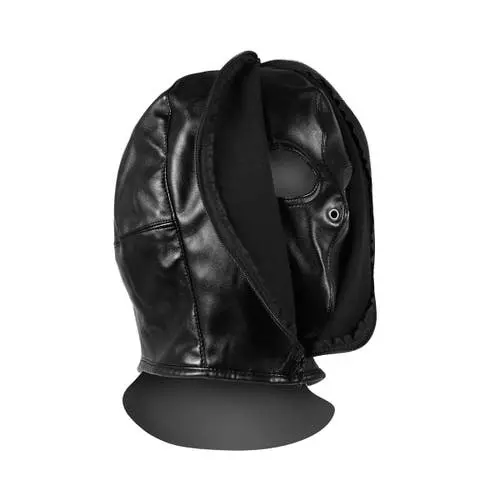 Ouch Xtreme - Zip-up Bondage Leather Mask Black
