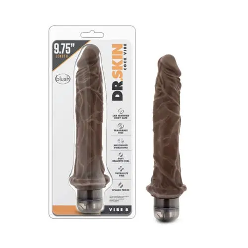 Dr. Skin - Cock Vibe 9.75 Inch Realistic Vibrating Dildo Chocolate