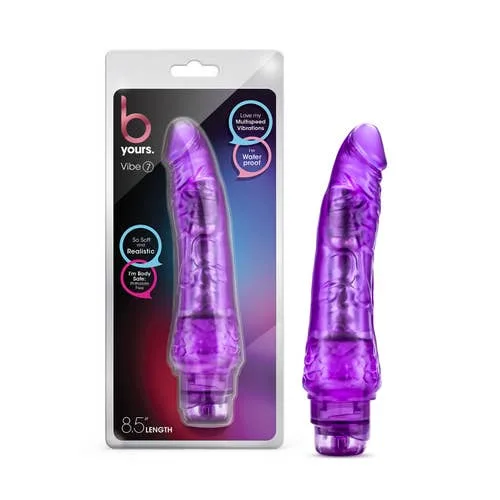 B Yours - Vibe 7 8.5-inch Vibrating Dildo Purple