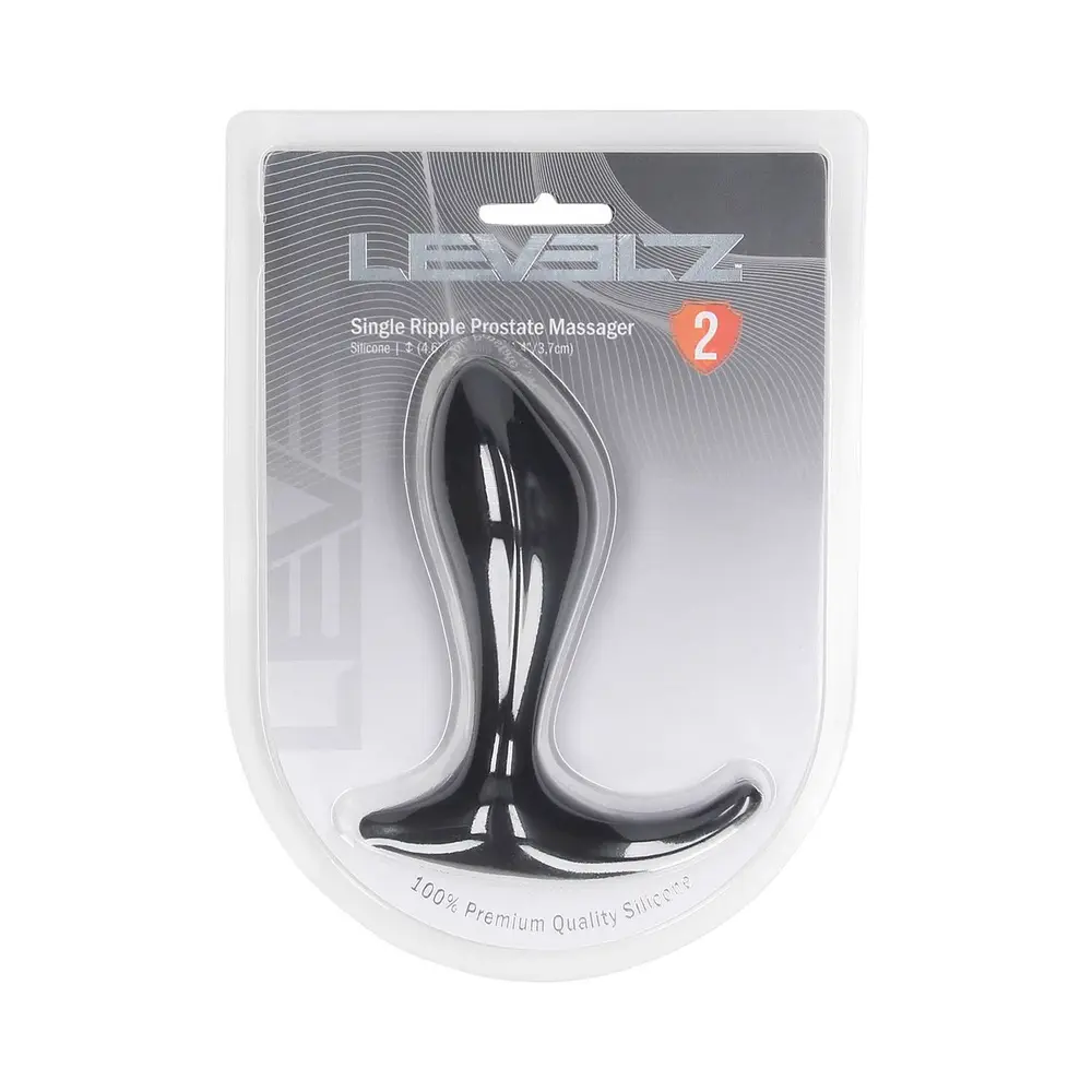 Levelz - Single Ripple Silicone Prostate Massager Black
