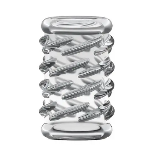 Stay Hard - 06 Soft Ridged Spiraled Cock Sleeve Clear