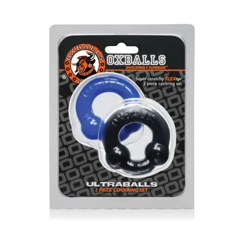 Oxballs - Ultraballs Cock Rings Pack Of 2 (Black and Blue)