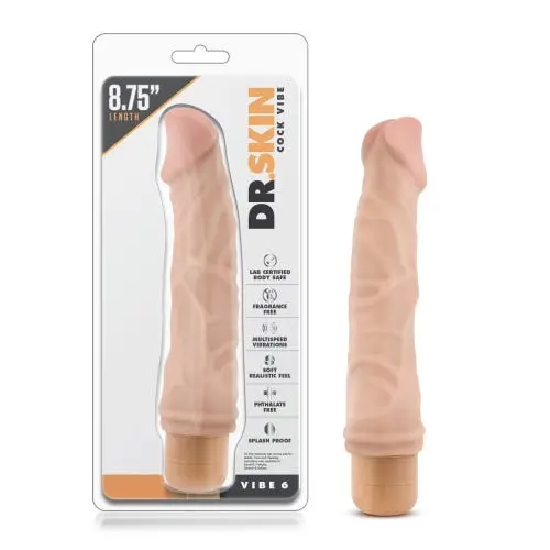 Dr. Skin - Cock Vibe Type Number 6 Vibrating Cock - Beige 8.75 Inches