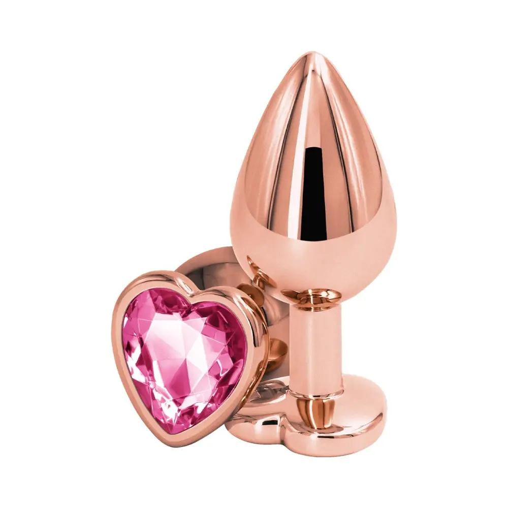 NS Novelties - Rear Assets Rose Gold Heart Metal Anal Plug Medium