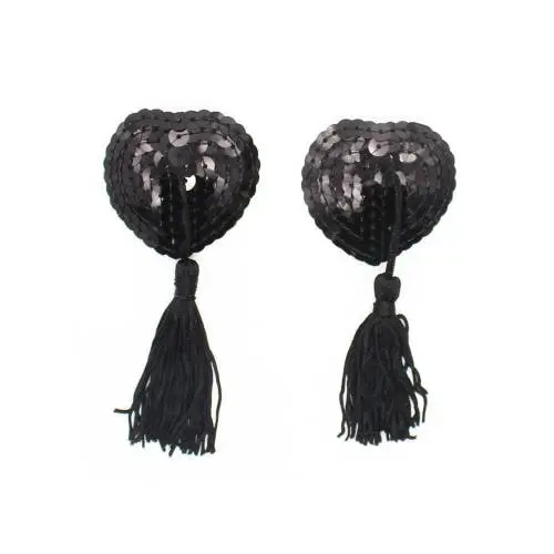 Black Dragon - Nipple Pasties Sticker with Tassel Black
