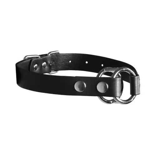 Ouch Xtreme - Adjustable Deep Throat Leather Gag Black