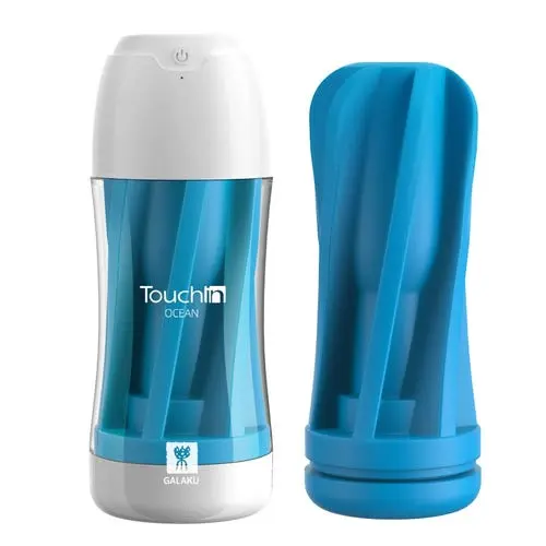 Galaku - Touch In Vibrating Male Masturbator Volcano Blue