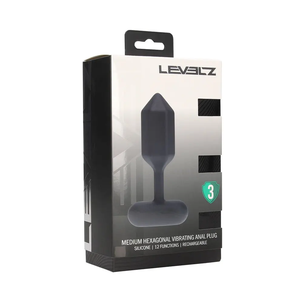 Levelz - Hexagonal Vibrating Silicone Medium Anal Plug