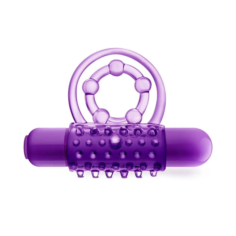 Play With Me - The Player Double Strap Vibrating Penis Ring Purple