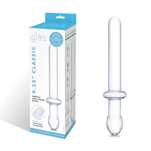 Glas - 9.25-inch Classic Smooth Curved Dual Ended Glass Dildo Clear