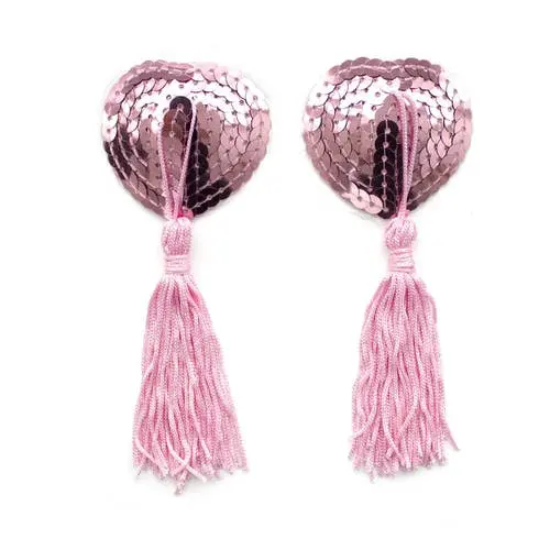 Black Dragon - Nipple Pasties Sticker with Tassel Pink