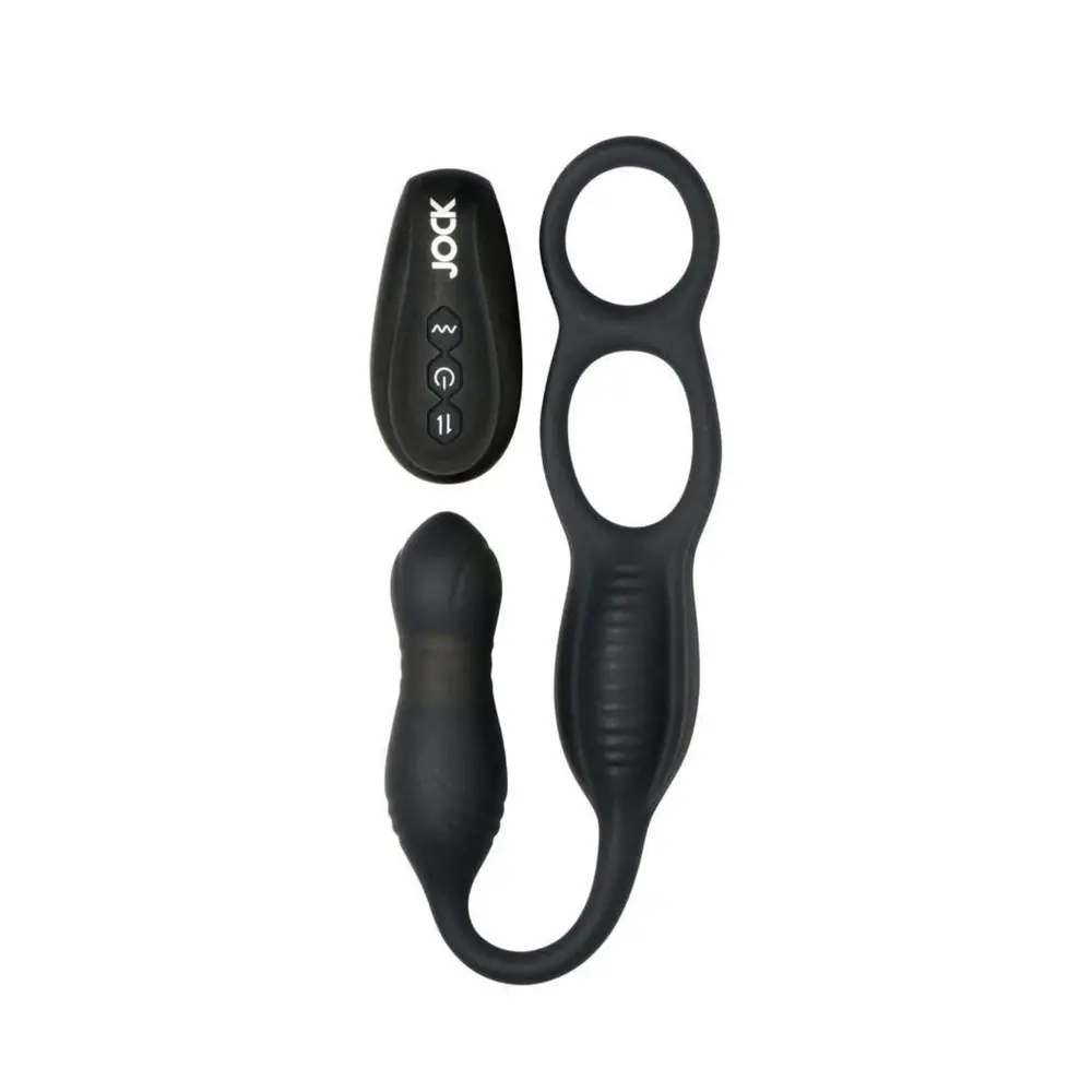 Curve Toys - Jock Hyper Thrusting Vibrating Anal Plug with C-Ring