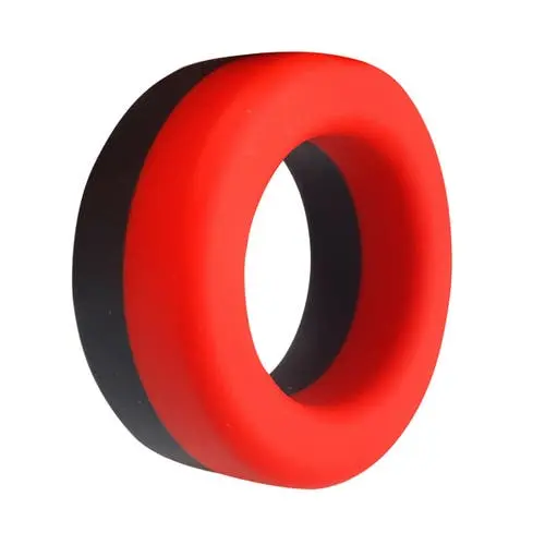 John O - Tyre Dual Colored Liquid Silicone Cock Ring Red/Black