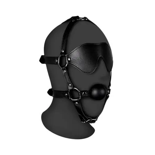 Ouch Xtreme - Blindfolded Head Harness with Solid Ball Gag