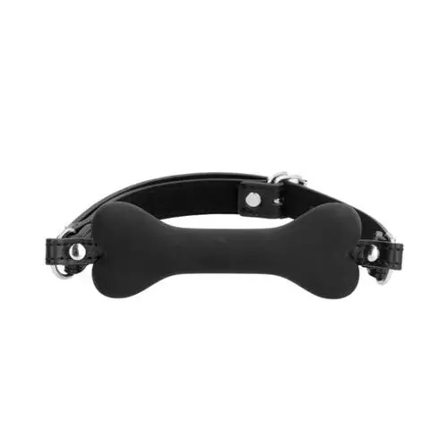 Ouch Black and White - Silicone Bone Gag with Adjustable Straps