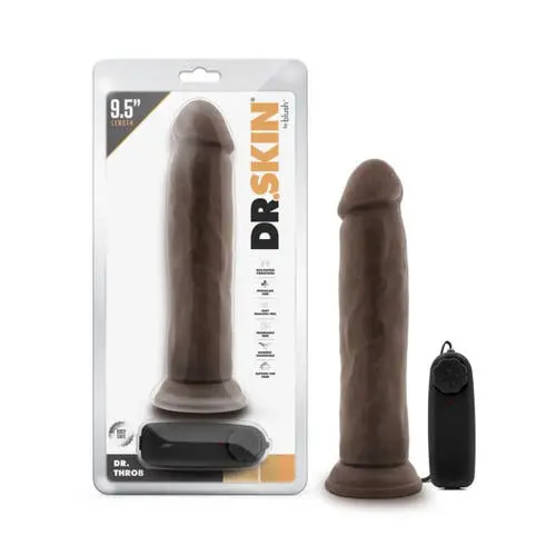 Dr. Skin - Dr. Throb 9.5-inch Realistic Remote-Controlled Vibrating Dildo