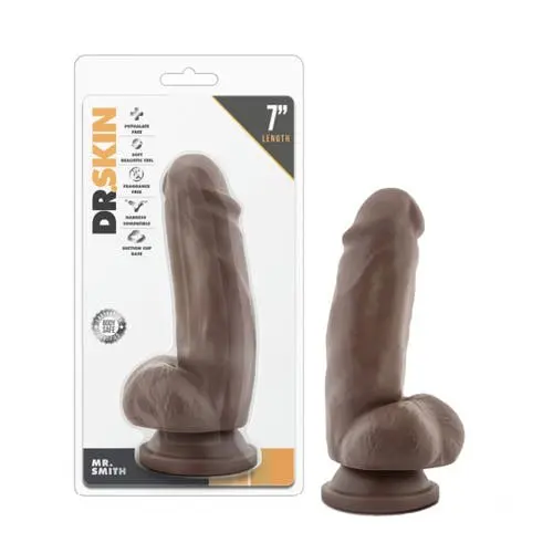 Dr. Skin - Mr. Smith 7 Inches Realistic Dildo with Suction Cup Chocolate