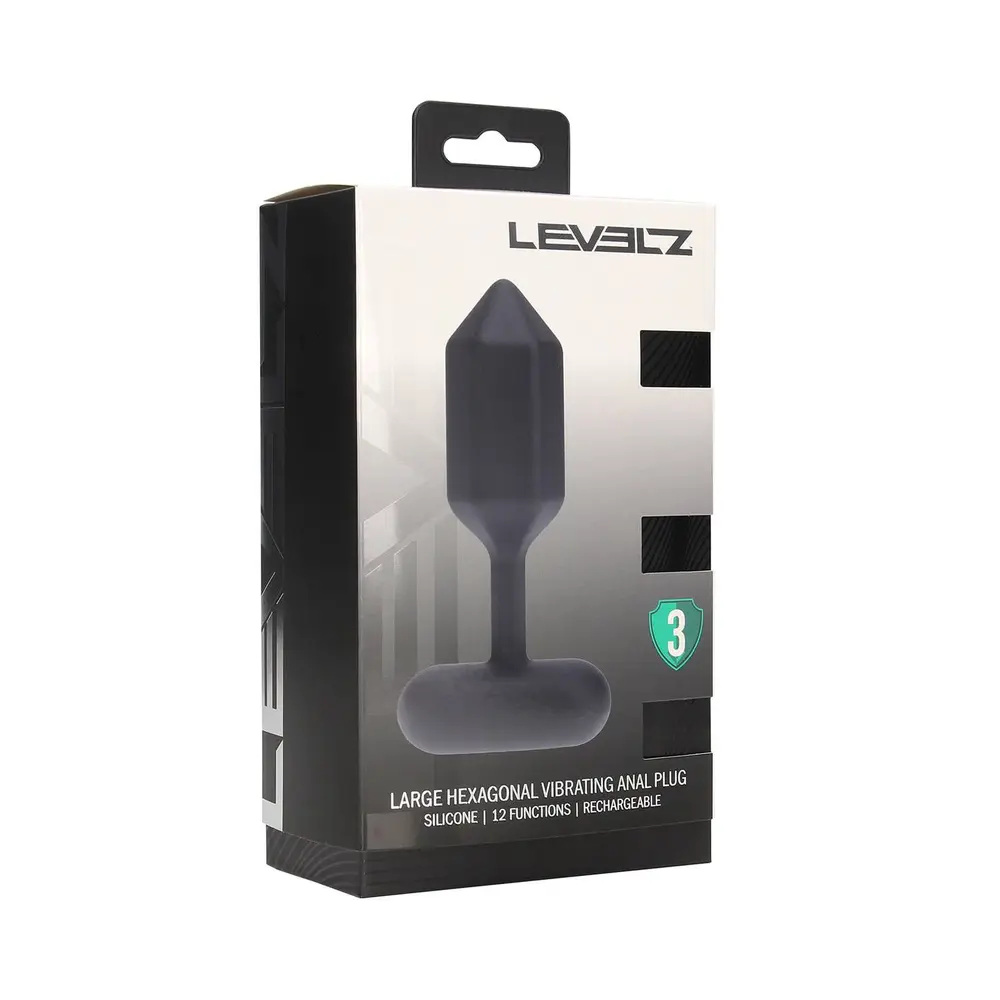 Levelz - Hexagonal Vibrating Silicone Large Anal Plug