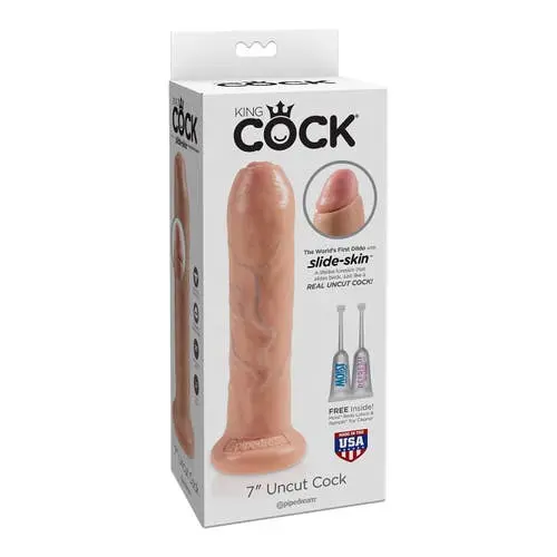 King Cock - 7-inch Realistic Cock Uncut With Suction Cup Fleshtone