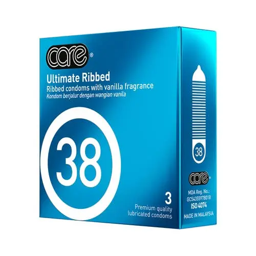 Care - 38 Ultimate Ribbed Condoms Vanilla Scent 3s