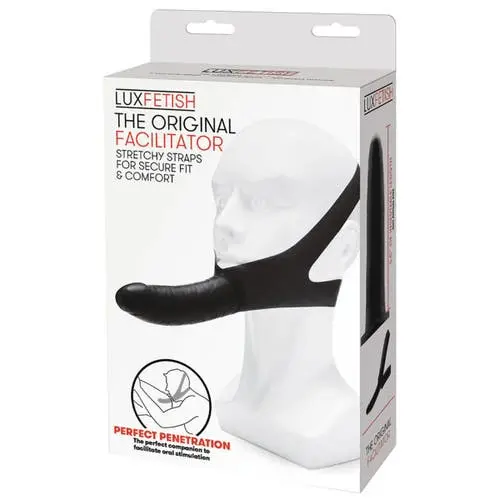 Lux Fetish - The Original Facilitator Face Strap On with Dildo Black