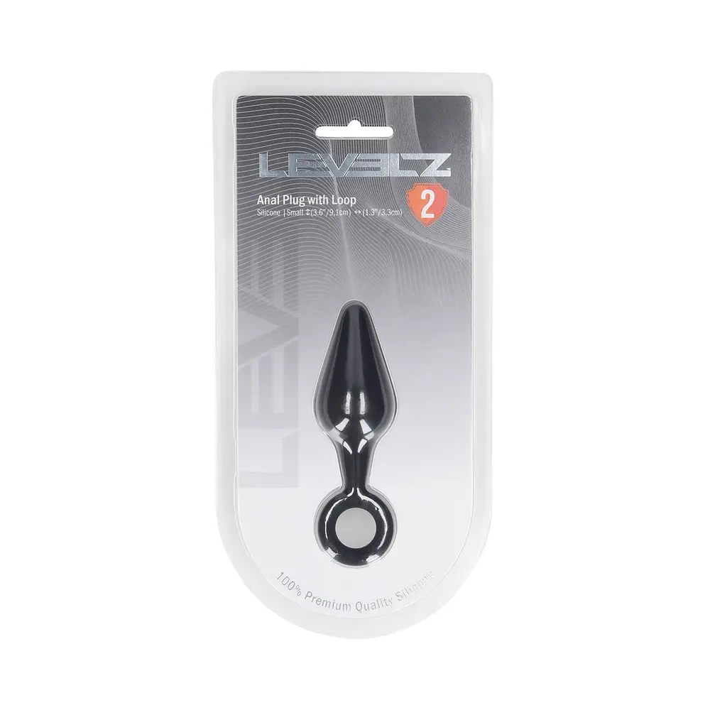 Levelz - Silicone Anal Plug with Loop Small Black