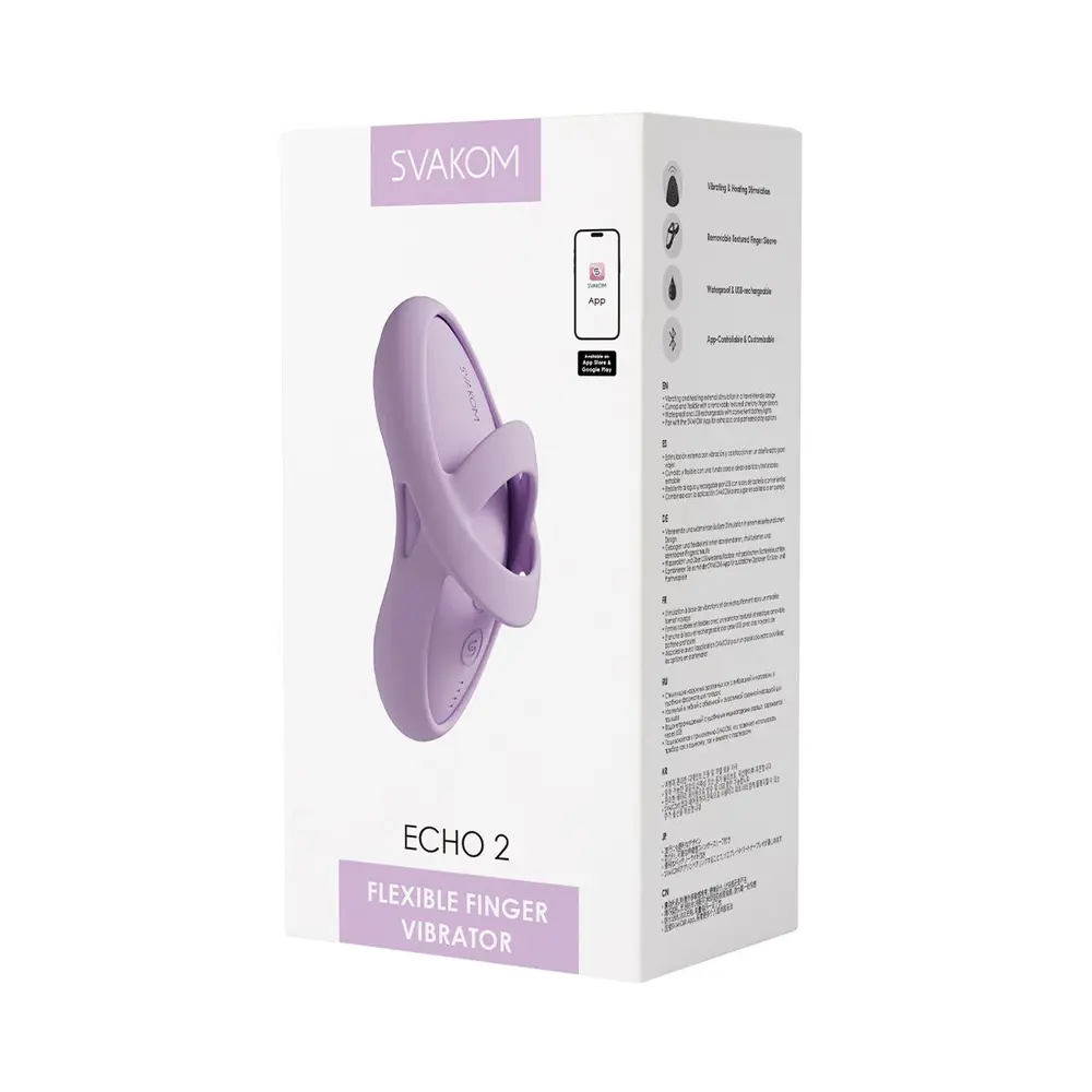 Svakom - Echo 2 App-Controlled Flexible Finger Vibrator Lilac