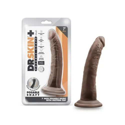 Dr. Skin - Plus 7 Inch Realistic Posable Suction Cup Dildo (Chocolate)