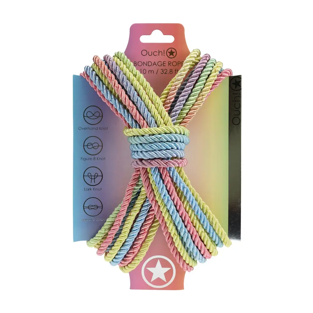 Ouch - Polyester Bondage Rope 10m Multicolor Pastel