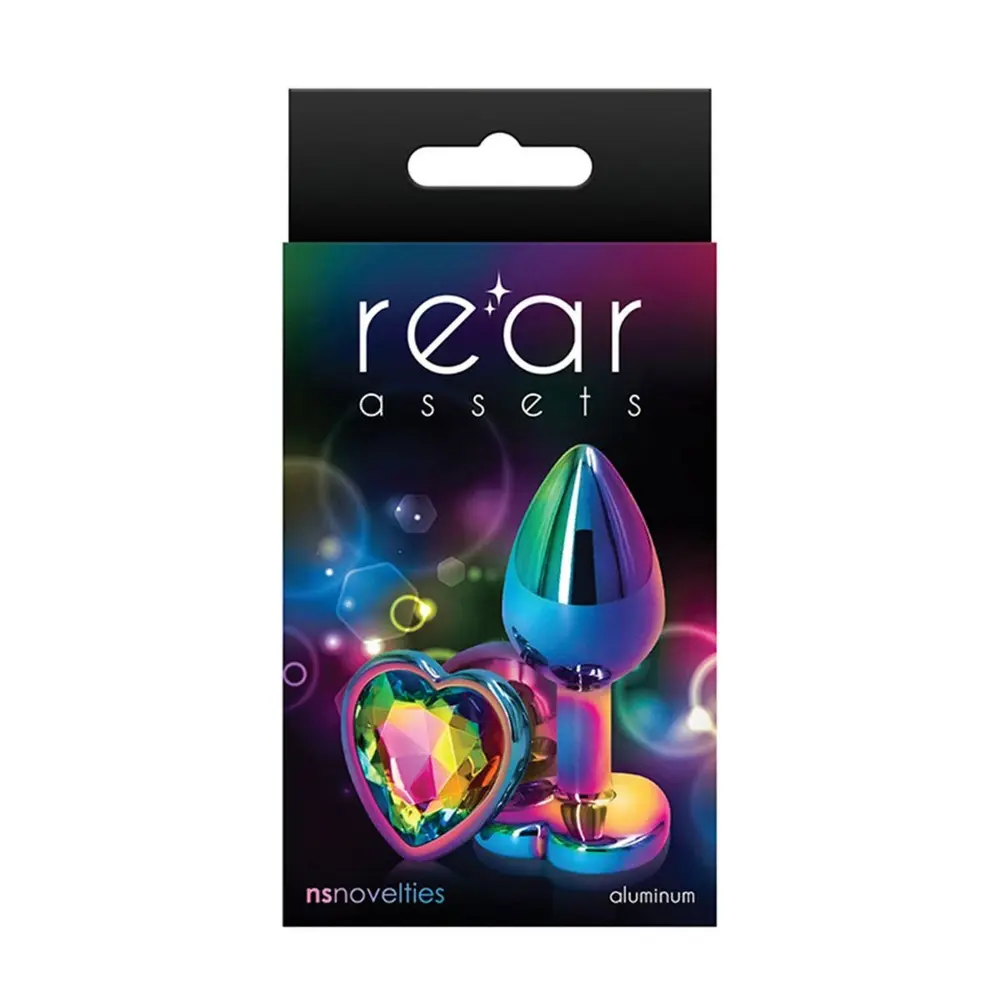 NS Novelties - Rear Assets Multicolor Heart Anal Plug Rainbow Small