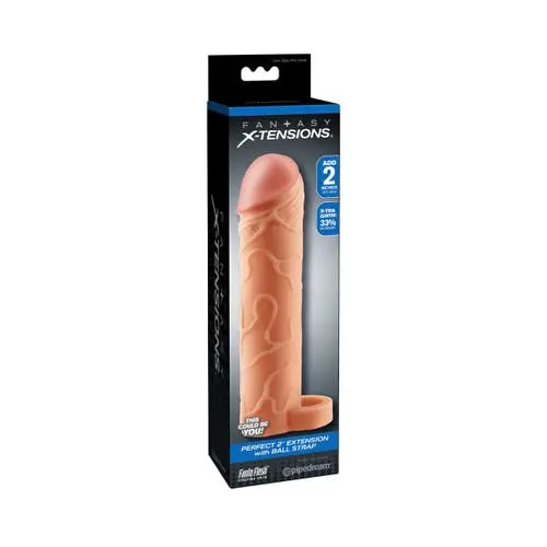 Fantasy X-Tensions - Perfect 2" Extension Penis Sleeve With Ball Strap