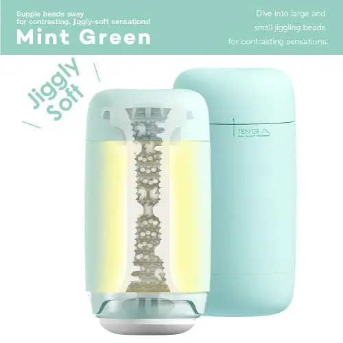 Tenga - Puffy Reusable Male Masturbator Mint Green