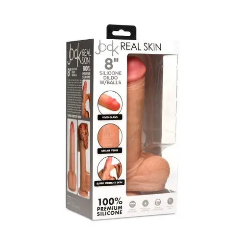 Curve Toys - Jock 8.2-inch Real Skin Silicone Dildo with Balls