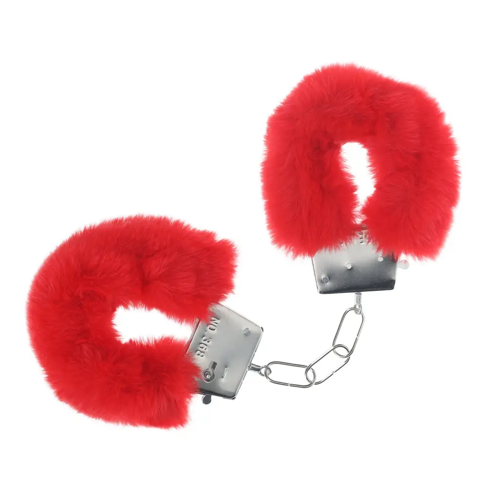 Ouch - Classic Fluffy Handcuffs Restraint Play Red