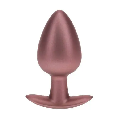 Ouch - Smooth 8.9 cm Large Silicone Anal Plug Metallic Rose Gold