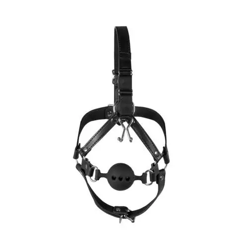 Ouch Xtreme - Head Harness with Ball Gag and Nose Hooks