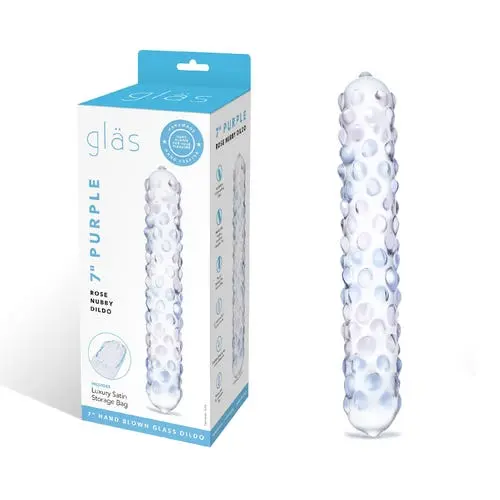 Glas - Rose Nubby 7-inch Glass Dildo