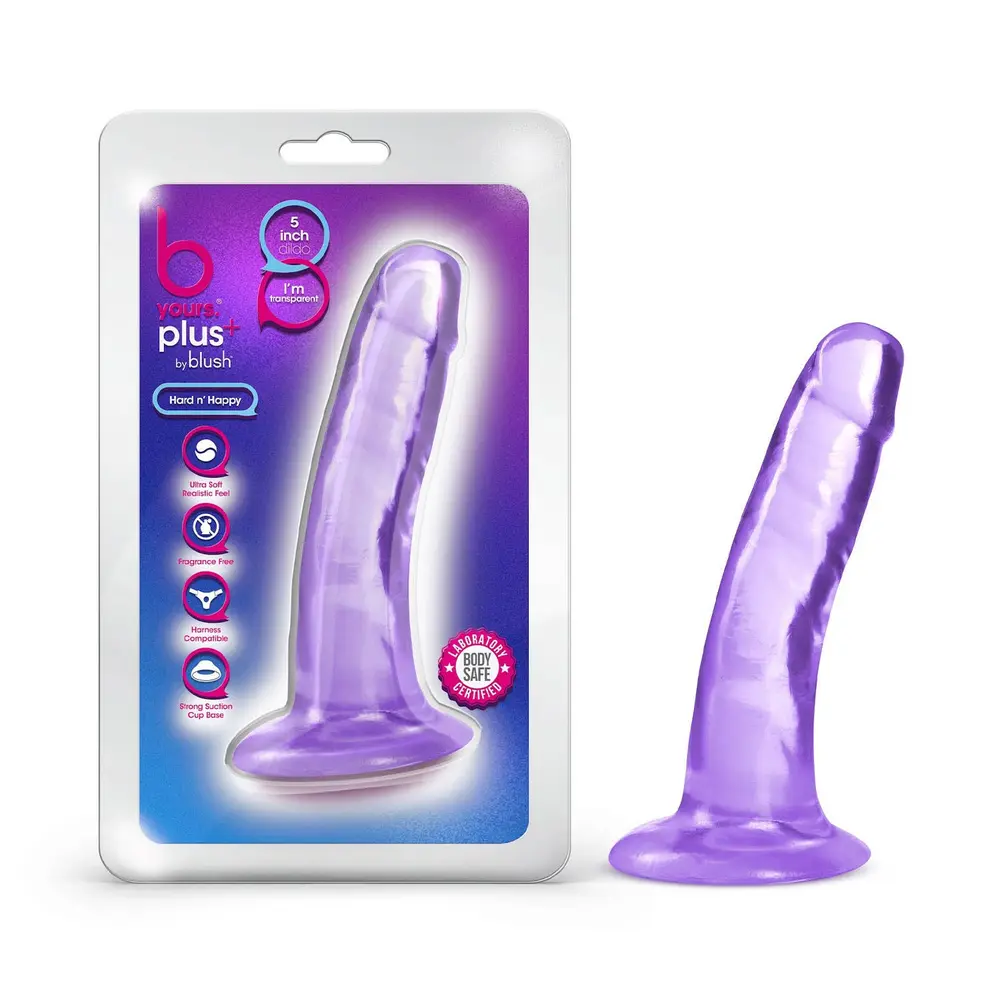 B Yours Plus - Hard n Happy 5-inch Dildo Purple