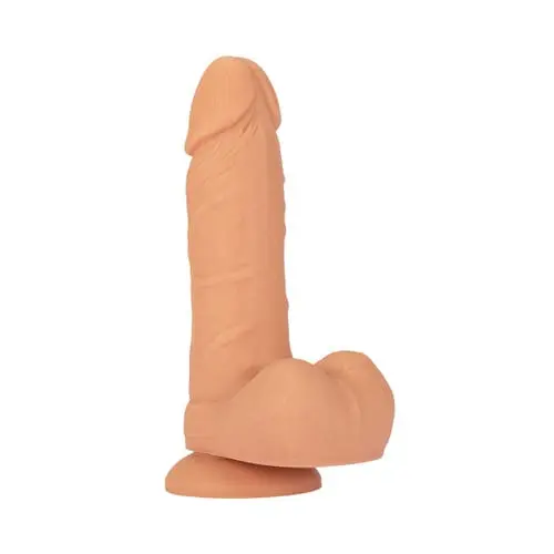 The Horny Company - No Frills Dildo 17 cm x 3.5 cm Silicone Suction Cup Dong with Balls Flesh