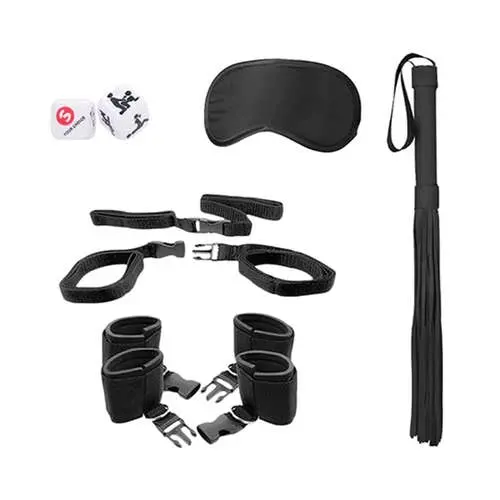 Ouch Black and White - Bed Post Bindings Restraint Kit Black