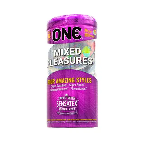 One - Mixed Pleasures 12 pcs Variety Pack Latex Condom