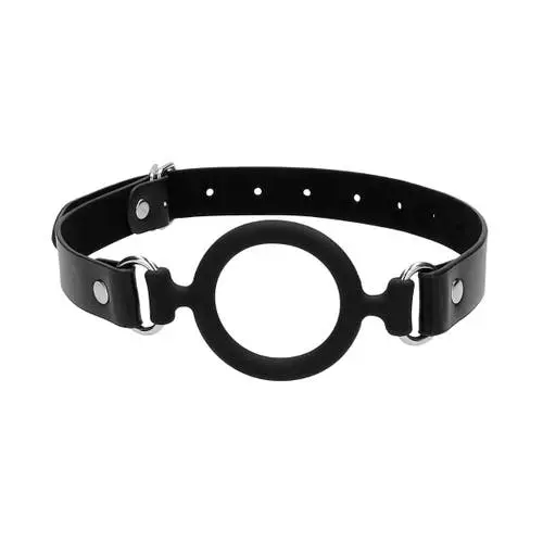 Ouch Black and White - Silicone Ring Gag with Adjustable Straps