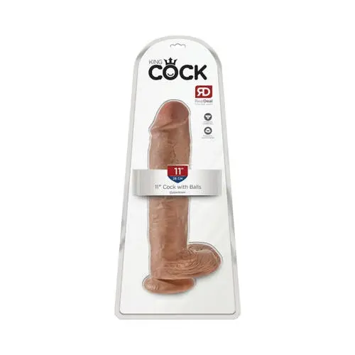 King Cock - 11-inch Suction Cup Dildo with Balls Tan