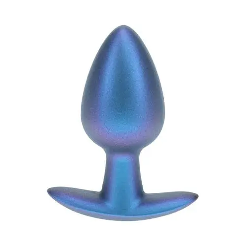 Ouch - Smooth 7.9 cm Medium Silicone Anal Plug Metallic Blue