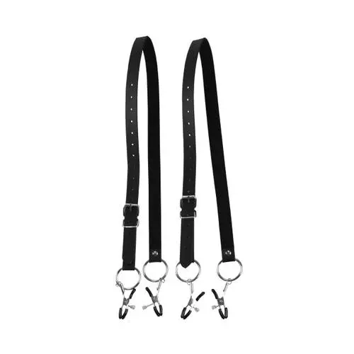 Ouch Xtreme - Labia Spreader Clamps with Adjustable Strap S-XL Black