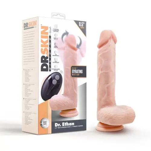 Dr. Skin - Dr Ethan 8.5-inch Suction Cup Gyrating Dildo with Remote Beige