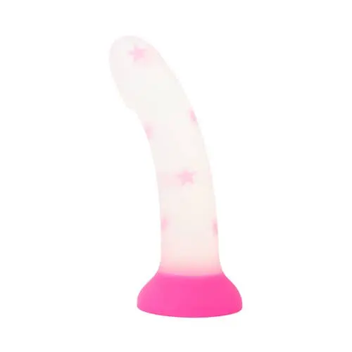 Unicorn Series - 6.8 inches Pink Stars Silicone Suction Cup Dildo Glow in the Dark