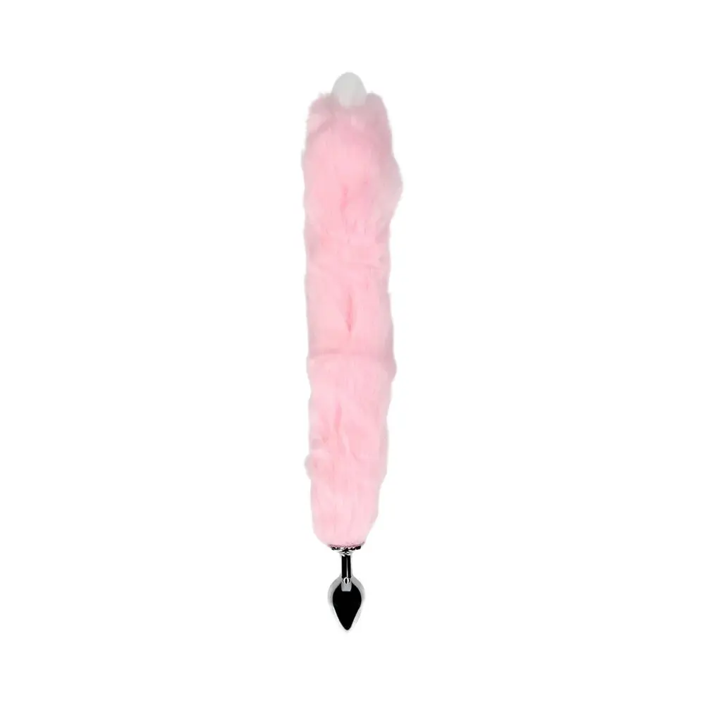 Ouch - Light-up Fox Tail with Metal Butt Plug Pink