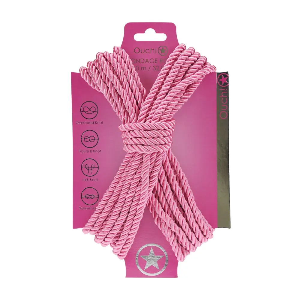 Ouch - Polyester Bondage Rope 10m Pink