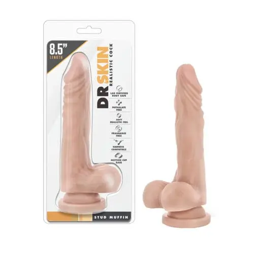 Dr. Skin - Realistic Cock Stud Muffin 8.5-inch Suction Cup Dildo Beige